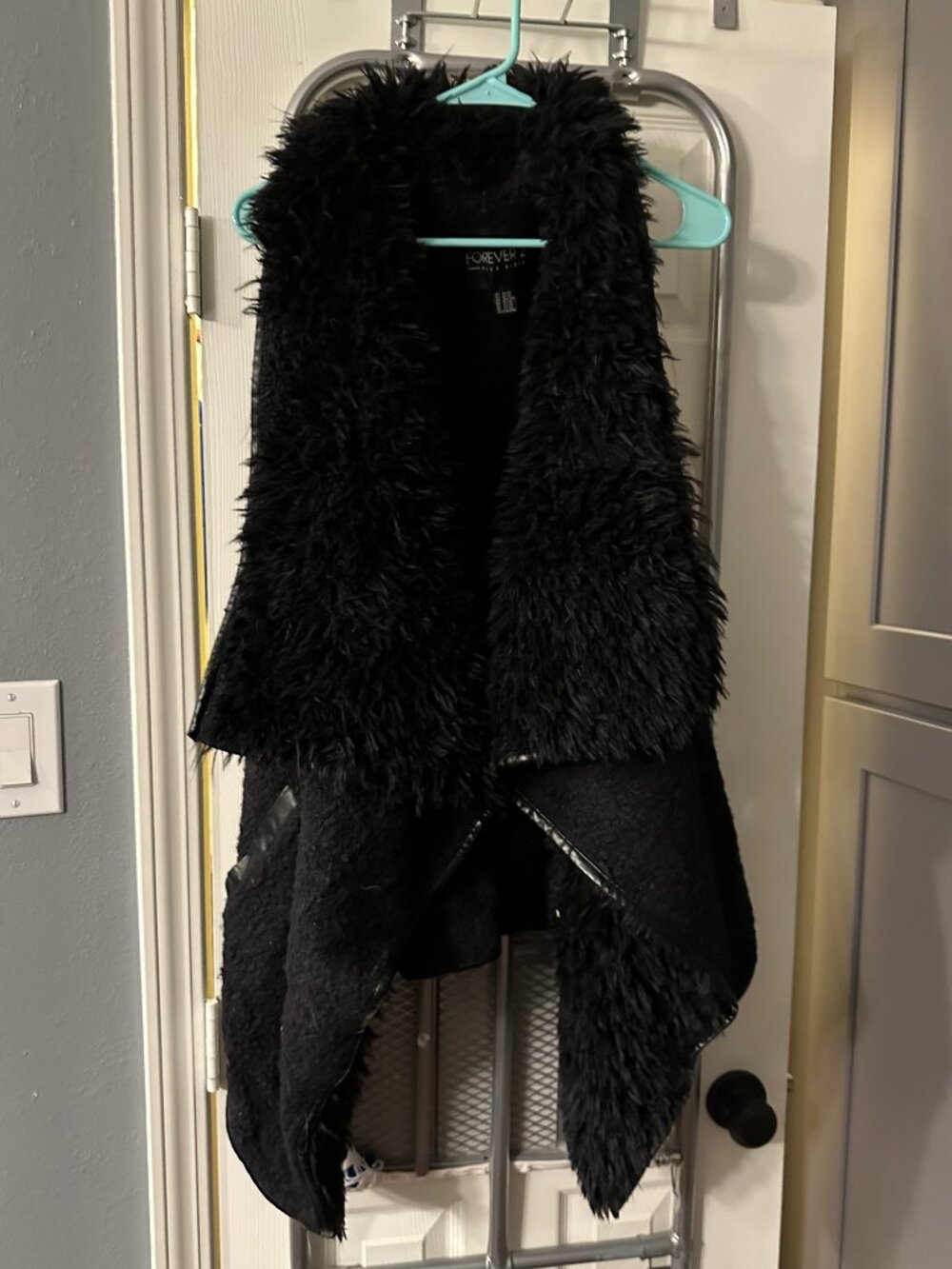 Furry Black Vest
